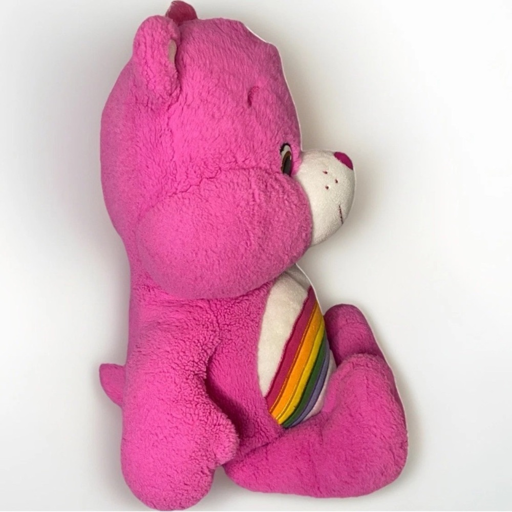 Jumbo 2015 Care Bears Large 20 Inch Plush Soft Toy Cheer Bear w Rainbow Belly - Picture 3 of 6